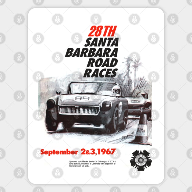 Santa Barbara Road Races 1967 Magnet by retropetrol